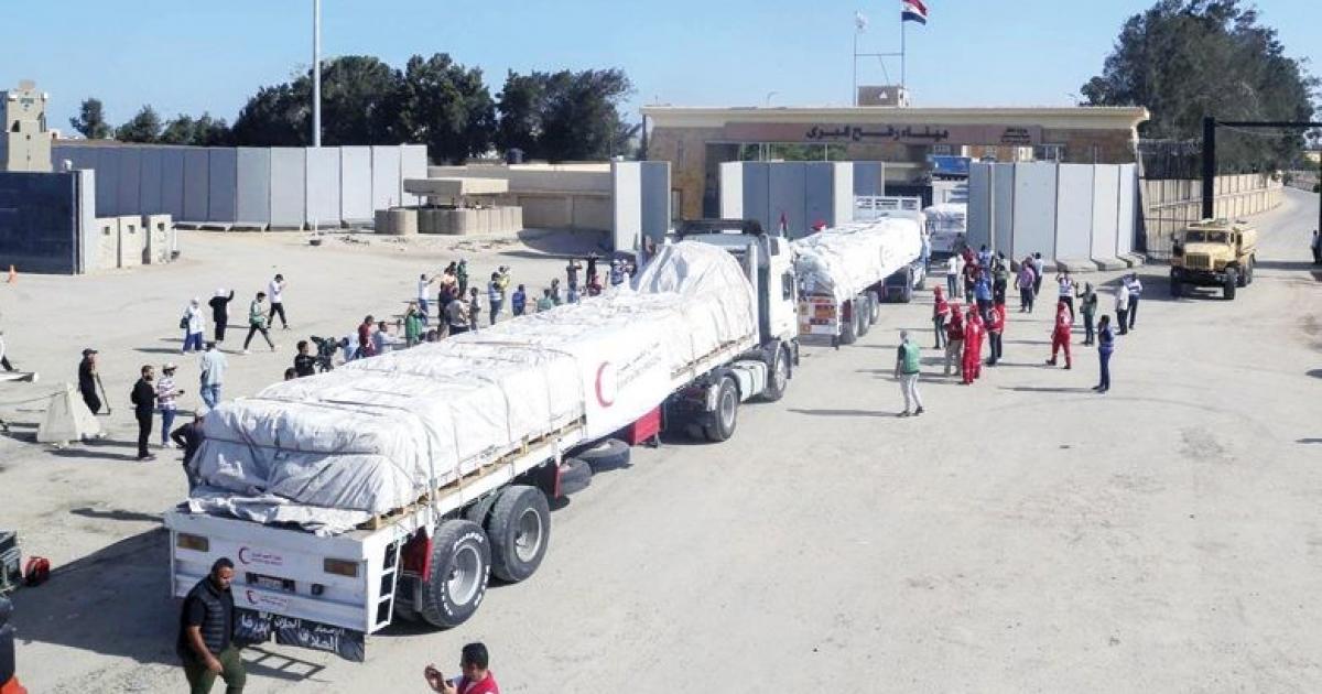 الإمارات : دخول 12 شاحنة مساعدات إنسانية إماراتية إلى #غزة 