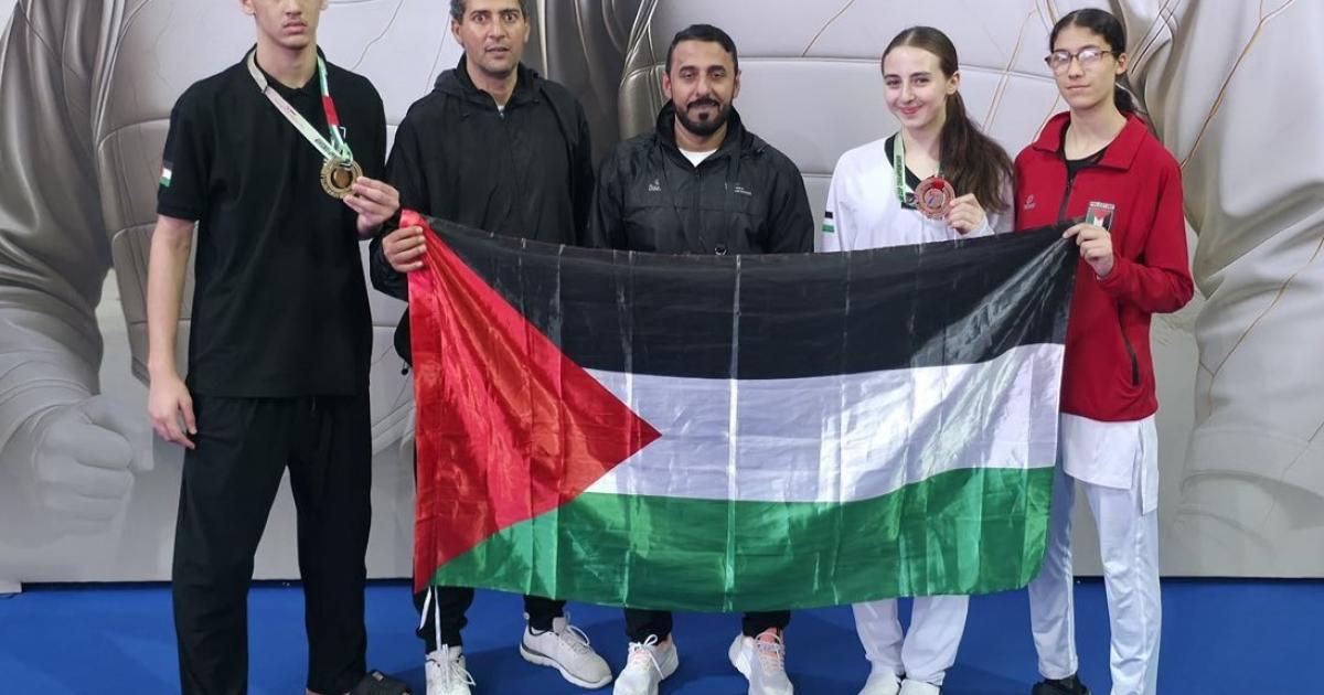منتخب فلسطين للتايكواندو يحقق 4 ميداليات في بطولة كأس العرب بالإمارات