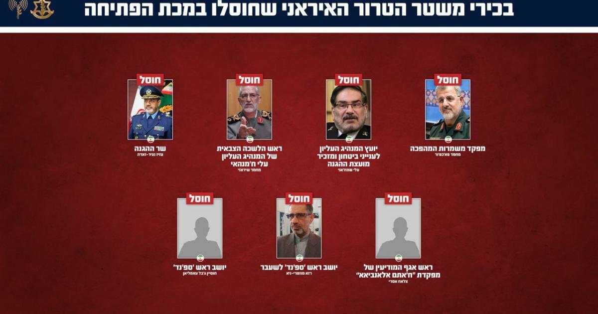 الجيش الإسرائيلي يعلن اغتيال شخصيات قيادية في إيران