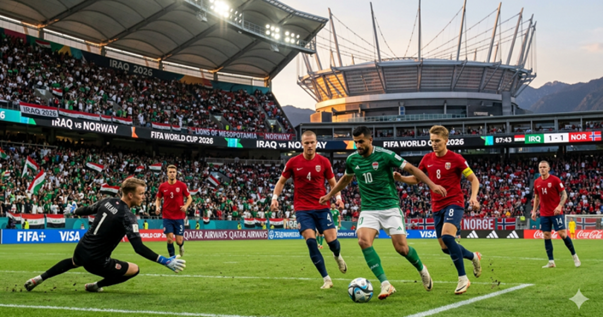 12:25 ص بث مباشر مباراة العراق والنرويج في كأس العالم 2026 - قناة الرابعة مباشر