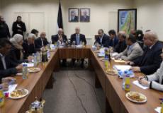 رئيس الوزراء رامي الحمد الله، خلال الاجتماع الأول لمجلس إدارة مؤسسة الضمان الاجتماعي، بحضور وزير العمل مأمون أبو شهلا