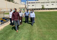 عبد السلام هنية يتفقد أعمال تطوير استاد فلسطين في غزة