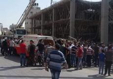 إنهيار سقف مبنى قيد الإنشاء في نابلس