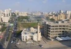 قصف إسرائيلي على مبنى الكتيبة غرب غزة - أرشيفية