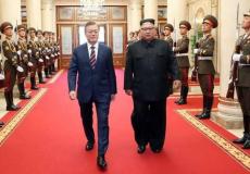 زعيم كوريا الشمالية كيم جونغ أون، ورئيس كوريا الجنوبية مون جيه-إن في بيونغيانغ