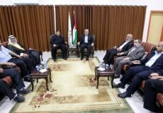 جانب من استقبال هنية أحد الوفدين