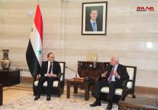 عزام الأحمد - عضو اللجنة التنفيذية لمنظمة التحرير الفلسطينية يلتقي رئيس الوزراء السوري