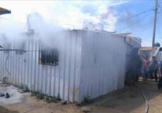 حريق داخل أحد الكرفانات