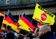 ناشطون بحركة بيغيدا المناهضة للإسلام في احتجاج على اعتداءات كولونيا