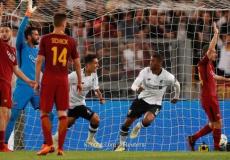 من مباراة روما الايطالي وليفربول الانجليزي في نصف نهائي دوري ابطال اوروبا