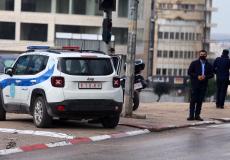 سيارة تابعة للشرطة الفلسطينية في نابلس