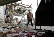 آثار  التفجير الانتحاري الثاني في ساحة الطيران وسط بغداد