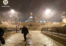 من تساقط الثلوج في القدس الليلة