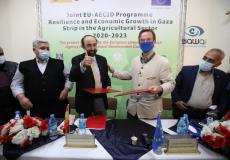 توقيع اتفاقية مشروع دعم الصمود والنمو الاقتصادي للقطاع الزراعي في غزة