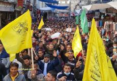 من جنازة الشهداء الثلاثة صباح اليوم