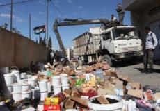 ضبط 92 طن منتاجات مخالفة ومهربة _ الضفة الغربية