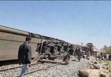 من مكان حادث قطاري سوهاج