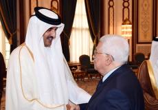 أمير قطر والرئيس الفلسطيني محمود عباس - أرشيف