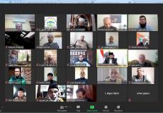 خلال المؤتمر الصحفي بين رابطة علماء فلسطين و هيئات ومؤسسات علمائية دولية