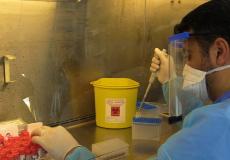 طبيب في مختبر فحص عينات كورونا بغزة