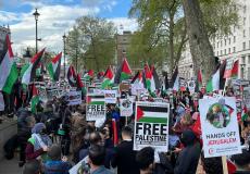 تظاهرة أمام مقر الحكومة البريطانية تضامناً مع القدس وغزة