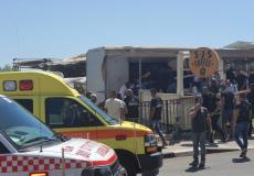 سيارات الإسعاف الإسرائيلية في مكان الحادث
