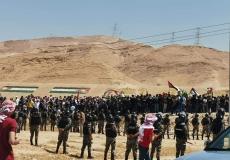تظاهرة الارنيين على الحدود مع فلسطين امس