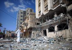 غارة اسرائيلية تستهدف بناية سكنية في غزة