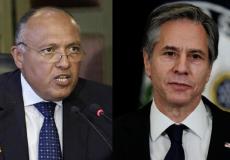 وزير الخارجية الأمريكي بلينكن ونظيره المصري شكري
