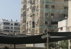 قصف شقة سكنية وسط حي الرمال بغزة
