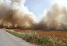 اندلاع حرائق في غلاف غزة بفعل بالونات حارقة