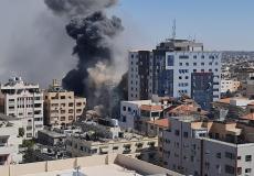 قصف إسرائيلي لبرج الجلاء في غزة