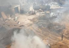 قصف مصنع للإسفنج شمال غزة