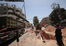 بلدية غزة تنجز أعمال صيانة لخط الصرف الصحي الناقل جنوب المدينة