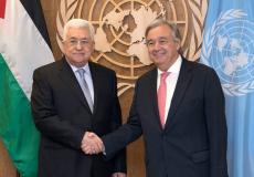 غوتيرش والرئيس الفلسطيني محمود عباس