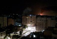 قصف برج الجوهرة في مدينة غزة