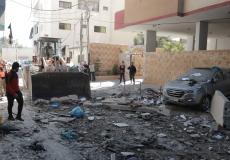 بلدية غزة أثناء تنفيذ مهامها في العدوان