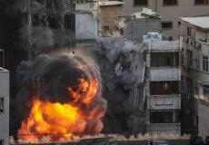 إحدى الغارات على مدينة غزة