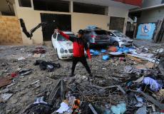 من القصف على مخيم الشاطئ غرب مدينة غزة