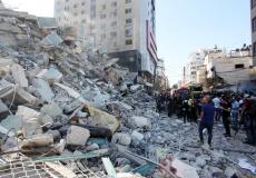 قصف برج الجلاء في غزة