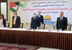 الرئيس محمود عباس، خلال ترؤسه اجتماع المجلس الثوري لحركة "فتح".