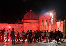 شبان في ساحات المسجد الاقصى