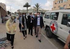 أثناء وصول مدير عام اللجنة الدولية للصليب الأحمر