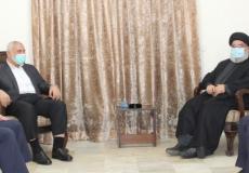 هنية ونصر الله في لقاء سابق