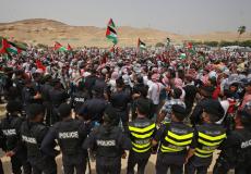 تظاهرة اردنية على حدود اسرائيل