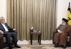 اجتماع حسن نصر الله مع اسماعيل هنية في بيروت