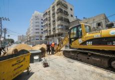بلدية غزة تشرع باستبدال خطوط صرف صحي في مربع شارعي الجلاء واليرموك