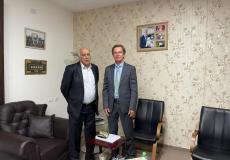 جبريل الرجوب مع ممثل الاتحاد الأوروبي في فلسطين