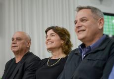 الوزراء الاسرائيليون خلال مقابلتهم نظرائهم الفلسطينيين