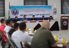 قائد الشرطة بغزة أثناء لقائه لقاءً مفتوحاً مع أصحاب الفنادق السياحية